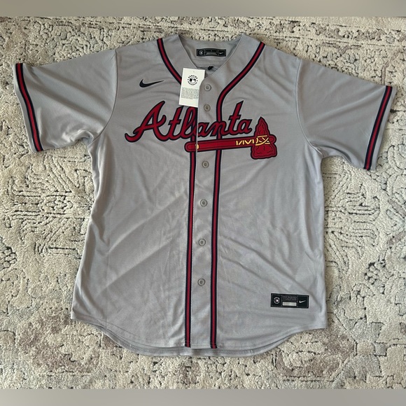 Nike Authentic Atlanta Braves MLB Baseball Gray Jersey Men's Size: L - Picture 1 of 6